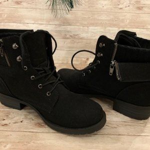 Black Lace Up Ankle Boots